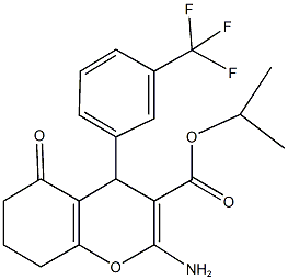 isopropyl 2-amino-5-oxo-4-[3-(trifluoromethyl)phenyl]-5,6,7,8-tetrahydro-4H-chromene-3-carboxylate 结构式