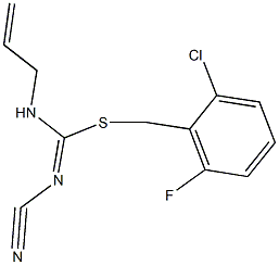 2-chloro-6-fluorobenzyl N-allyl-N'-cyanoimidothiocarbamate 结构式