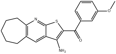 (3-amino-6,7,8,9-tetrahydro-5H-cyclohepta[b]thieno[3,2-e]pyridin-2-yl)(3-methoxyphenyl)methanone 结构式