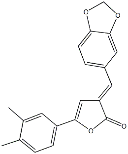 3-(1,3-benzodioxol-5-ylmethylene)-5-(3,4-dimethylphenyl)-2(3H)-furanone 结构式