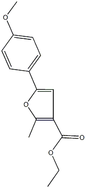ethyl 5-(4-methoxyphenyl)-2-methyl-3-furoate 结构式