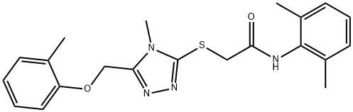 N-(2,6-dimethylphenyl)-2-({4-methyl-5-[(2-methylphenoxy)methyl]-4H-1,2,4-triazol-3-yl}sulfanyl)acetamide 结构式