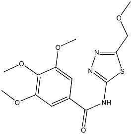 3,4,5-trimethoxy-N-[5-(methoxymethyl)-1,3,4-thiadiazol-2-yl]benzamide 结构式