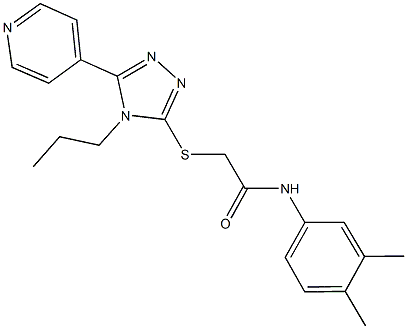 N-(3,4-dimethylphenyl)-2-{[4-propyl-5-(4-pyridinyl)-4H-1,2,4-triazol-3-yl]sulfanyl}acetamide 结构式