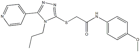 N-(4-methoxyphenyl)-2-{[4-propyl-5-(4-pyridinyl)-4H-1,2,4-triazol-3-yl]sulfanyl}acetamide 结构式