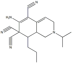 6-amino-2-isopropyl-8-propyl-2,3,8,8a-tetrahydro-5,7,7(1H)-isoquinolinetricarbonitrile 结构式