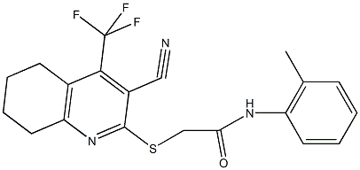 2-{[3-cyano-4-(trifluoromethyl)-5,6,7,8-tetrahydroquinolin-2-yl]sulfanyl}-N-(2-methylphenyl)acetamide 结构式