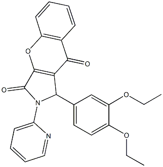 1-(3,4-diethoxyphenyl)-2-(2-pyridinyl)-1,2-dihydrochromeno[2,3-c]pyrrole-3,9-dione 结构式