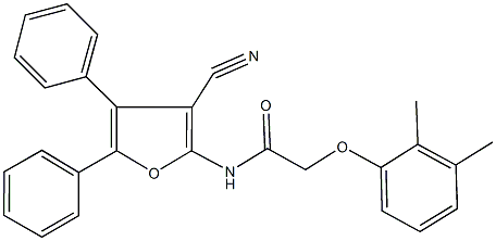 N-(3-cyano-4,5-diphenyl-2-furyl)-2-(2,3-dimethylphenoxy)acetamide 结构式