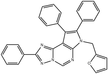 7-(2-furylmethyl)-2,8,9-triphenyl-7H-pyrrolo[3,2-e][1,2,4]triazolo[1,5-c]pyrimidine 结构式