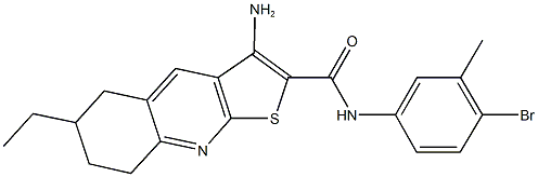 3-amino-N-(4-bromo-3-methylphenyl)-6-ethyl-5,6,7,8-tetrahydrothieno[2,3-b]quinoline-2-carboxamide 结构式