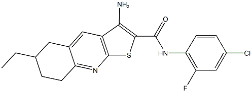 3-amino-N-(4-chloro-2-fluorophenyl)-6-ethyl-5,6,7,8-tetrahydrothieno[2,3-b]quinoline-2-carboxamide 结构式