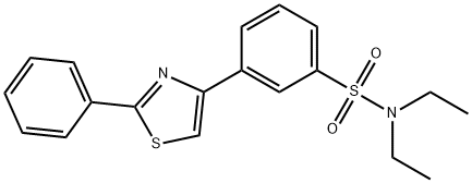 N,N-diethyl-3-(2-phenyl-1,3-thiazol-4-yl)benzenesulfonamide 结构式