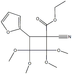 ethyl 1-cyano-4-(2-furyl)-2,2,3,3-tetramethoxycyclobutanecarboxylate 结构式