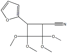 4-(2-furyl)-2,2,3,3-tetramethoxycyclobutanecarbonitrile 结构式