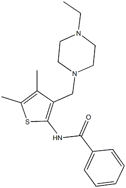 N-{3-[(4-ethyl-1-piperazinyl)methyl]-4,5-dimethyl-2-thienyl}benzamide 结构式