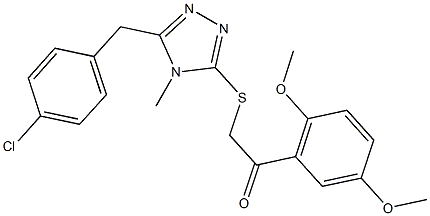 2-{[5-(4-chlorobenzyl)-4-methyl-4H-1,2,4-triazol-3-yl]sulfanyl}-1-(2,5-dimethoxyphenyl)ethanone 结构式