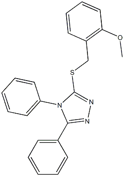 3-[(2-methoxybenzyl)sulfanyl]-4,5-diphenyl-4H-1,2,4-triazole 结构式