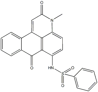 N-(3-methyl-2,7-dioxo-2,7-dihydro-3H-naphtho[1,2,3-de]quinolin-6-yl)benzenesulfonamide 结构式