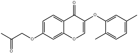 3-(2,5-dimethylphenoxy)-7-(2-oxopropoxy)-4H-chromen-4-one 结构式