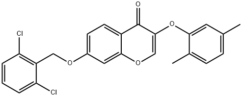 7-[(2,6-dichlorobenzyl)oxy]-3-(2,5-dimethylphenoxy)-4H-chromen-4-one 结构式