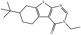 7-tert-butyl-3-ethyl-5,6,7,8-tetrahydro[1]benzothieno[2,3-d]pyrimidin-4(3H)-one 结构式