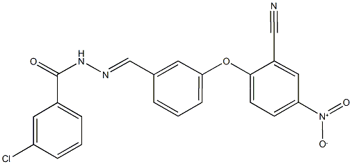 3-chloro-N'-(3-{2-cyano-4-nitrophenoxy}benzylidene)benzohydrazide 结构式