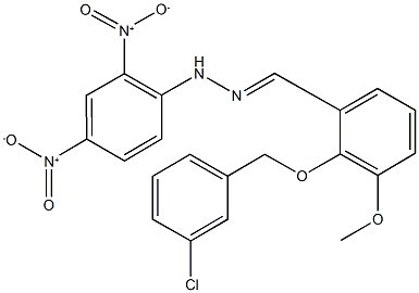 2-[(3-chlorobenzyl)oxy]-3-methoxybenzaldehyde {2,4-bisnitrophenyl}hydrazone 结构式