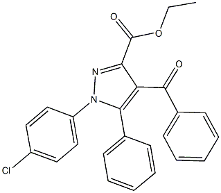 ethyl 4-benzoyl-1-(4-chlorophenyl)-5-phenyl-1H-pyrazole-3-carboxylate 结构式