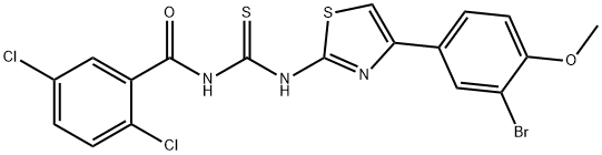 N-[4-(3-bromo-4-methoxyphenyl)-1,3-thiazol-2-yl]-N'-(2,5-dichlorobenzoyl)thiourea 结构式