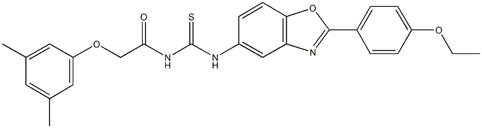 N-[(3,5-dimethylphenoxy)acetyl]-N'-[2-(4-ethoxyphenyl)-1,3-benzoxazol-5-yl]thiourea 结构式