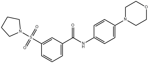 N-[4-(4-morpholinyl)phenyl]-3-(1-pyrrolidinylsulfonyl)benzamide 结构式