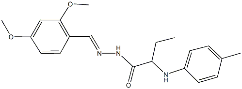 N'-(2,4-dimethoxybenzylidene)-2-(4-toluidino)butanohydrazide 结构式