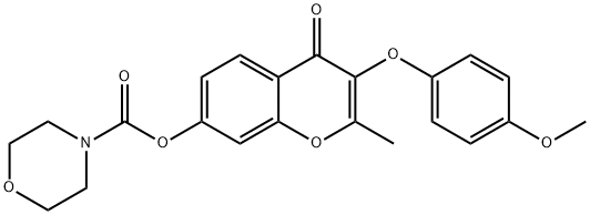 3-(4-methoxyphenoxy)-2-methyl-4-oxo-4H-chromen-7-yl4-morpholinecarboxylate 结构式