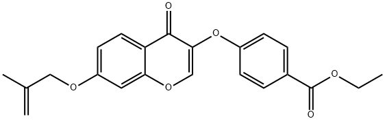 ethyl4-({7-[(2-methyl-2-propenyl)oxy]-4-oxo-4H-chromen-3-yl}oxy)benzoate 结构式