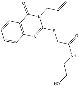 2-[(3-allyl-4-oxo-3,4-dihydro-2-quinazolinyl)sulfanyl]-N-(2-hydroxyethyl)acetamide 结构式