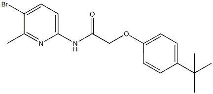 N-(5-bromo-6-methyl-2-pyridinyl)-2-(4-tert-butylphenoxy)acetamide 结构式