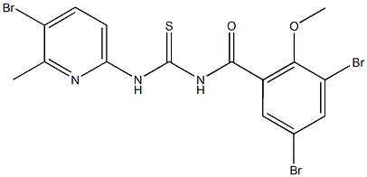 N-(5-bromo-6-methyl-2-pyridinyl)-N'-(3,5-dibromo-2-methoxybenzoyl)thiourea 结构式