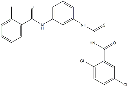 N-[3-({[(2,5-dichlorobenzoyl)amino]carbothioyl}amino)phenyl]-2-methylbenzamide 结构式