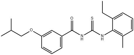 N-(2-ethyl-6-methylphenyl)-N'-(3-isobutoxybenzoyl)thiourea 结构式