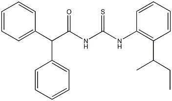 N-(2-sec-butylphenyl)-N'-(diphenylacetyl)thiourea 结构式