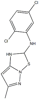 N-(2,5-dichlorophenyl)-6-methyl-1,2-dihydropyrazolo[1,5-b][1,2,4]thiadiazol-2-amine 结构式