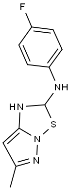 N-(4-fluorophenyl)-6-methyl-1,2-dihydropyrazolo[1,5-b][1,2,4]thiadiazol-2-amine 结构式