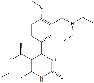 ethyl 4-{3-[(diethylamino)methyl]-4-methoxyphenyl}-6-methyl-2-oxo-1,2,3,4-tetrahydro-5-pyrimidinecarboxylate 结构式