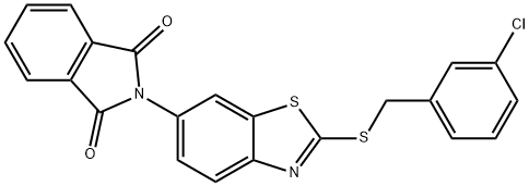 2-{2-[(3-chlorobenzyl)sulfanyl]-1,3-benzothiazol-6-yl}-1H-isoindole-1,3(2H)-dione 结构式