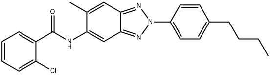 N-[2-(4-butylphenyl)-6-methyl-2H-1,2,3-benzotriazol-5-yl]-2-chlorobenzamide 结构式