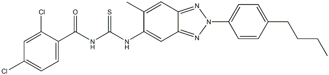 N-[2-(4-butylphenyl)-6-methyl-2H-1,2,3-benzotriazol-5-yl]-N'-(2,4-dichlorobenzoyl)thiourea 结构式
