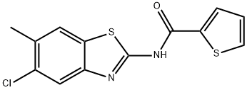 N-(5-chloro-6-methyl-1,3-benzothiazol-2-yl)-2-thiophenecarboxamide 结构式