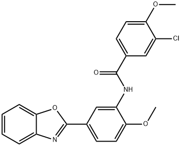 N-[5-(1,3-benzoxazol-2-yl)-2-methoxyphenyl]-3-chloro-4-methoxybenzamide 结构式