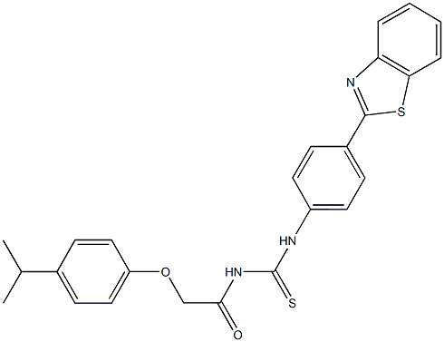N-[4-(1,3-benzothiazol-2-yl)phenyl]-N'-[(4-isopropylphenoxy)acetyl]thiourea 结构式